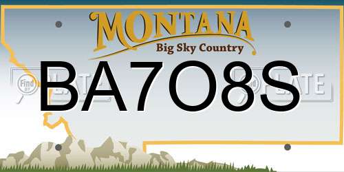 BA7O8S Montana License Plate