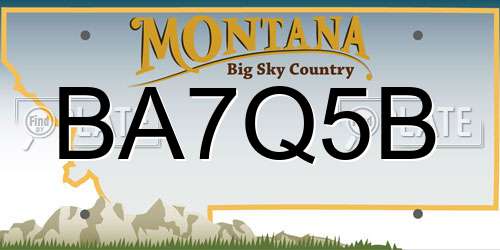 BA7Q5B Montana License Plate