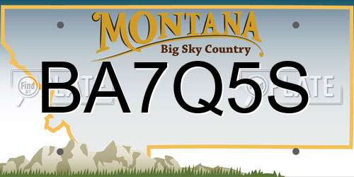 BA7Q5S Montana License Plate