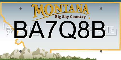 BA7Q8B Montana License Plate