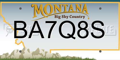 BA7Q8S Montana License Plate