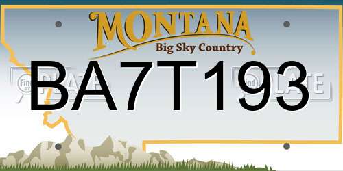 BA7T193 Montana License Plate