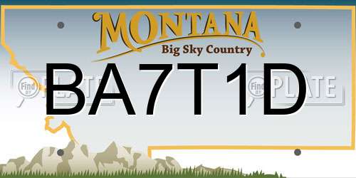 BA7T1D Montana License Plate
