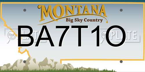 BA7T1O Montana License Plate