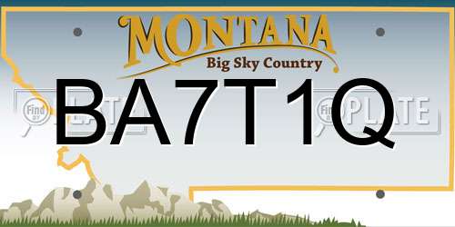 BA7T1Q Montana License Plate