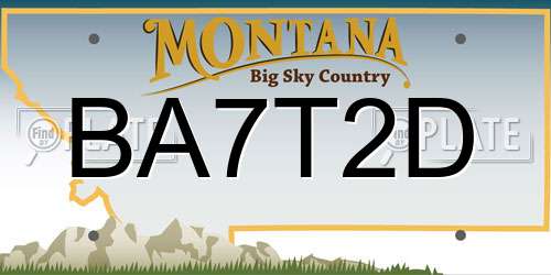 BA7T2D Montana License Plate