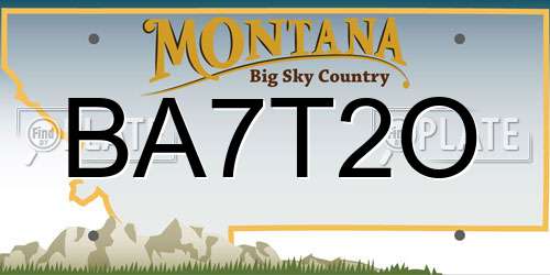 BA7T2O Montana License Plate