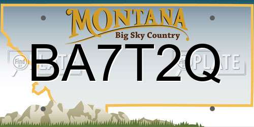 BA7T2Q Montana License Plate