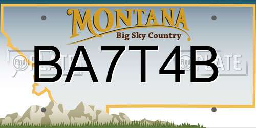 BA7T4B Montana License Plate