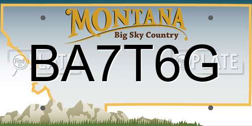 BA7T6G Montana License Plate