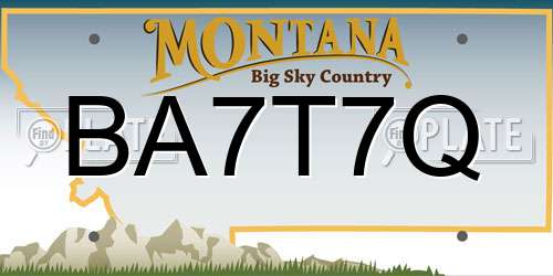 BA7T7Q Montana License Plate
