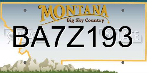 BA7Z193 Montana License Plate