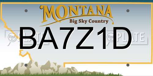 BA7Z1D Montana License Plate
