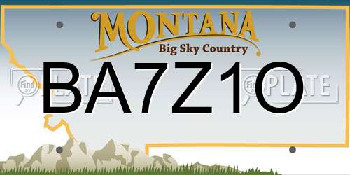 BA7Z1O Montana License Plate