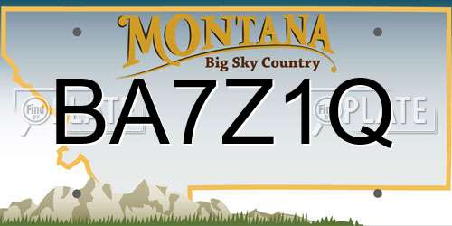 BA7Z1Q Montana License Plate