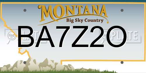 BA7Z2O Montana License Plate