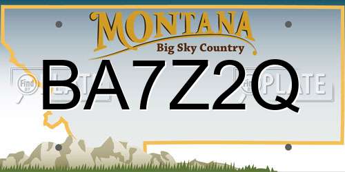 BA7Z2Q Montana License Plate