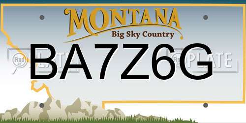 BA7Z6G Montana License Plate