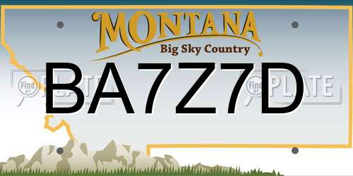BA7Z7D Montana License Plate