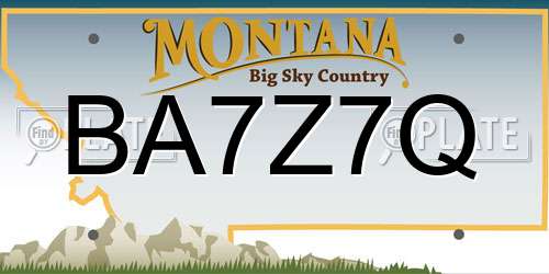 BA7Z7Q Montana License Plate
