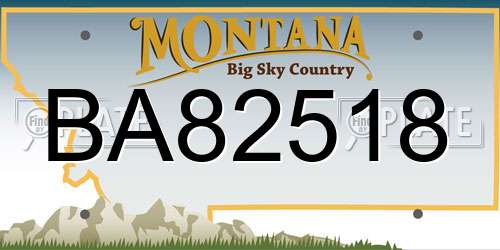 BA82518 Montana License Plate