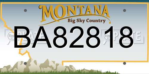 BA82818 Montana License Plate