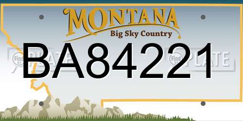 BA84221 Montana License Plate