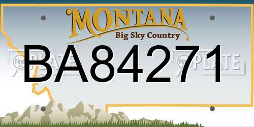 BA84271 Montana License Plate