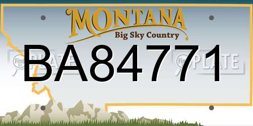 BA84771 Montana License Plate