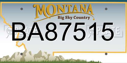 BA87515 Montana License Plate