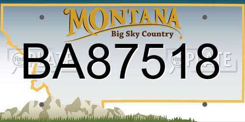 BA87518 Montana License Plate