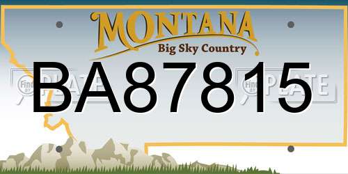 BA87815 Montana License Plate