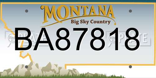 BA87818 Montana License Plate