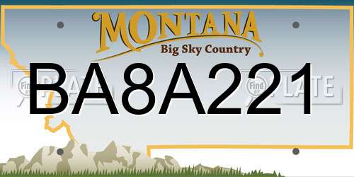 BA8A221 Montana License Plate
