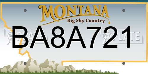 BA8A721 Montana License Plate