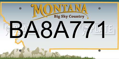 BA8A771 Montana License Plate