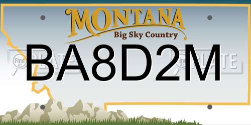 BA8D2M Montana License Plate
