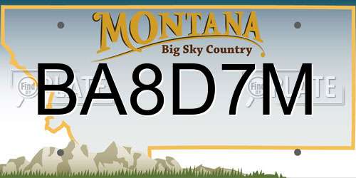 BA8D7M Montana License Plate