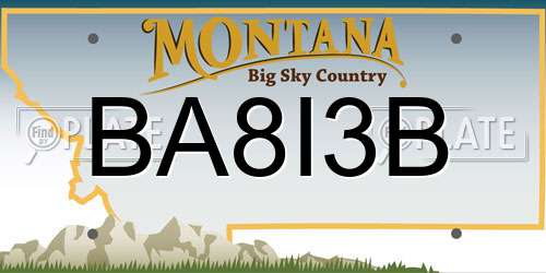 BA8I3B Montana License Plate