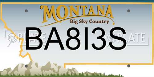 BA8I3S Montana License Plate