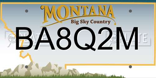 BA8Q2M Montana License Plate