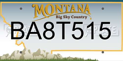 BA8T515 Montana License Plate