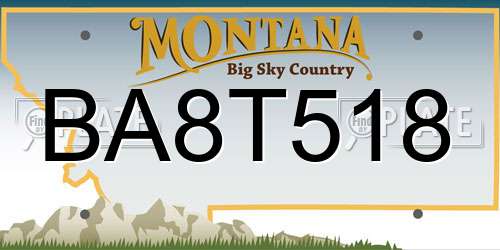 BA8T518 Montana License Plate