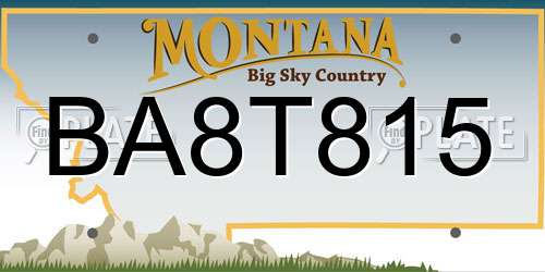 BA8T815 Montana License Plate
