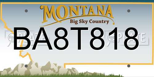 BA8T818 Montana License Plate