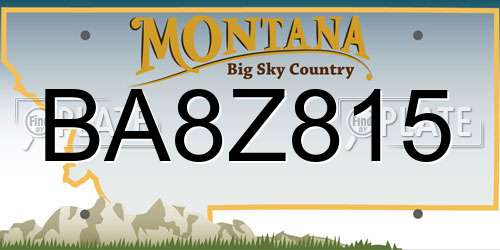 BA8Z815 Montana License Plate
