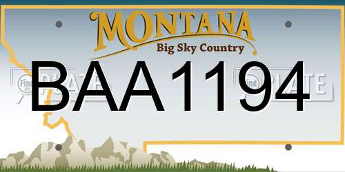 BAA1194 Montana License Plate