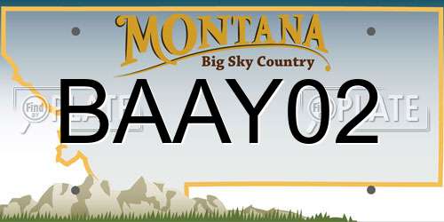 BAAY02 Montana License Plate