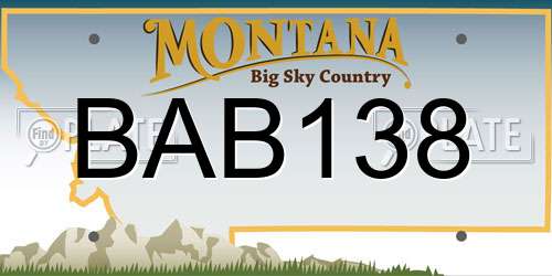 BAB138 Montana License Plate