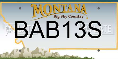 BAB13S Montana License Plate